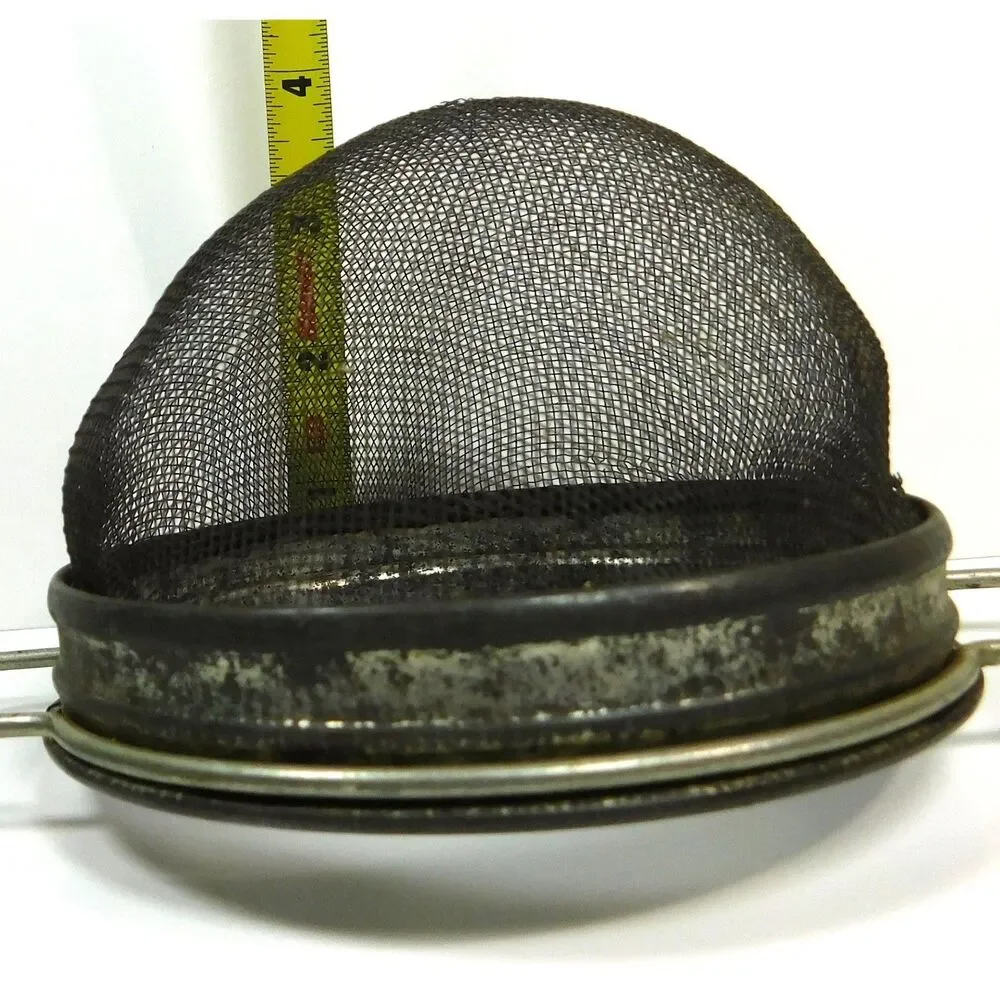 Vintage Bakelite Green Handle Strainer Metal Sifter 12 inch Large